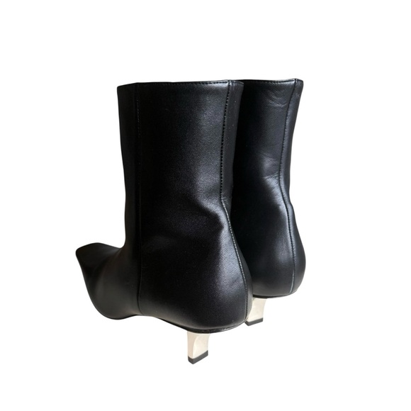 **SOLD** Marni Black Leather Square-Toe Ankle Boots with Kitten Heel Size 39 - Picture 4 of 10